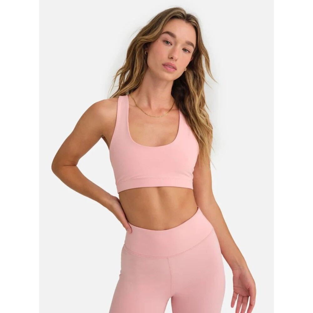 Mate the Label Women's Organic Stretch Sports Bra PINK XL NWT